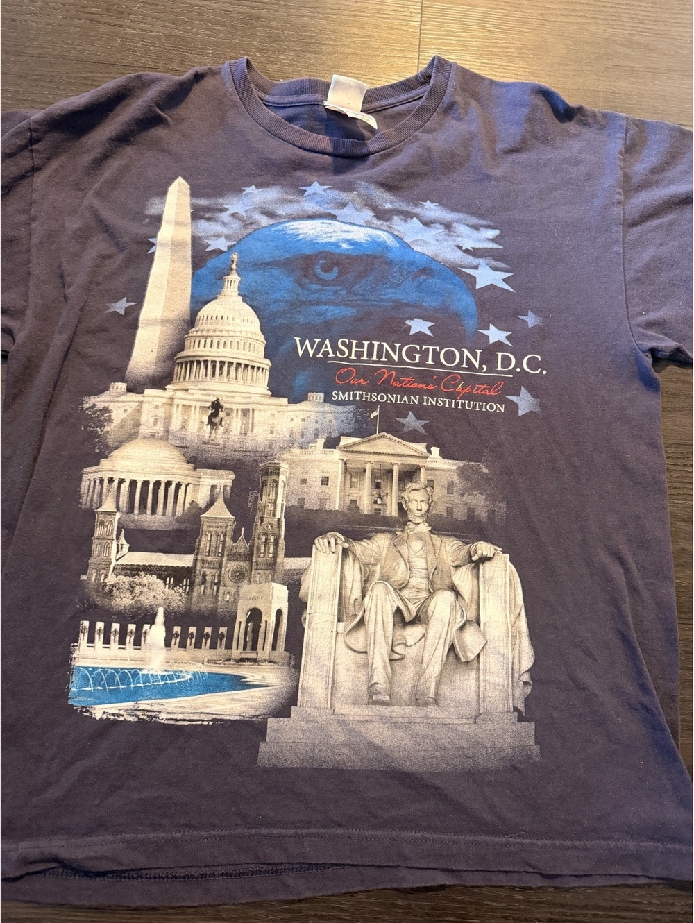 Vtg 90s Smithsonian Washington DC Monument Eagle Shirt L